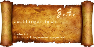 Zwillinger Áron névjegykártya