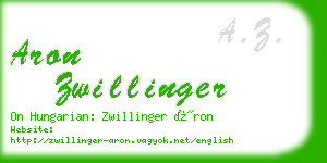 aron zwillinger business card